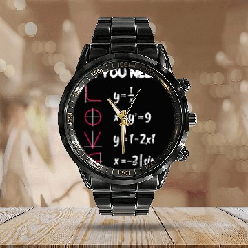 Discover Math All You Need Is Love Calendar Steel Band Watch