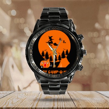 Discover Happy Camp O Ween Witch Calendar Steel Band Watch