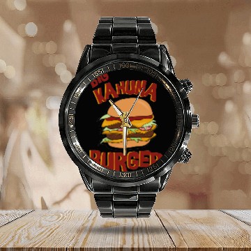 Discover Big Kahuna Burger Calendar Steel Band Watch