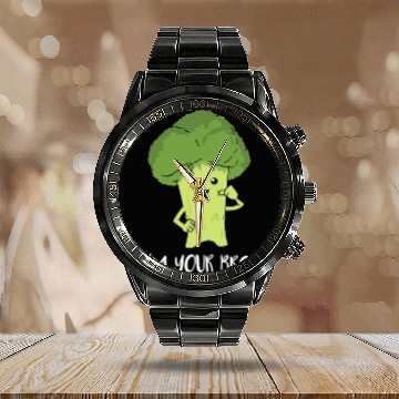 Discover I'm your bro Broccoli gift vegetarians vegans Girl Calendar Steel Band Watch