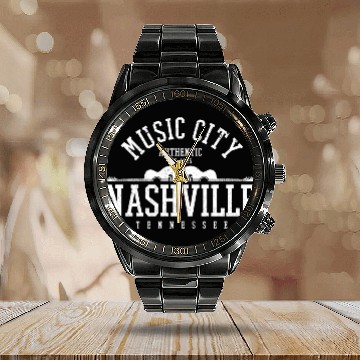 Discover Nashville Country Music City Guitar Calendar Steel Band Watch