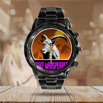 Discover Goat Whisperer cool Mountain Goat. Vintage Goat Calendar Steel Band Watch