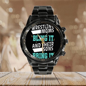 Discover Wrestling Moms Bling Wrestler Mother Calendar Steel Band Watch