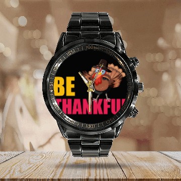 Discover Be Thankful Thanksgiving Turkey Calendar Steel Band Watch