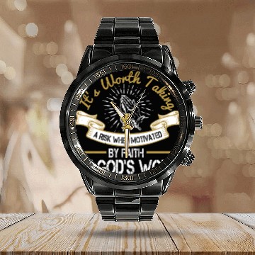 Discover Motivated By Faith In God's Word Calendar Steel Band Watch