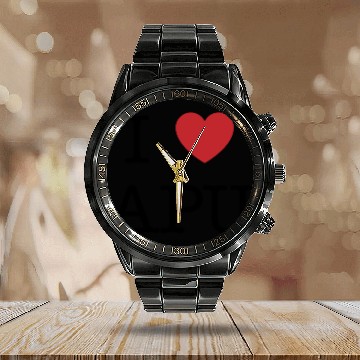 Discover I love APU — classic nice guy Calendar Steel Band Watch