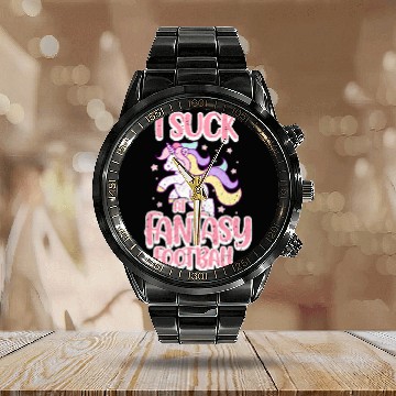 Discover I Suck At Fantasy Football Calendar Steel Band Watch