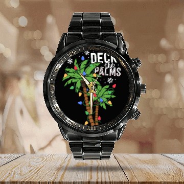 Discover Deck The Palms Tropical Hawaii Christmas Palm Calendar Steel Band Watch