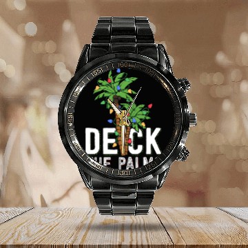 Discover Deck The Palm Tree Lights Tropical Hawaii Family Calendar Steel Band Watch