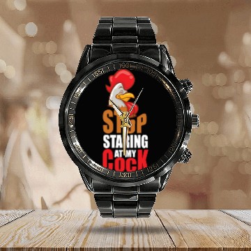 Discover Penis cock Bjob cock Cock pun gift Calendar Steel Band Watch