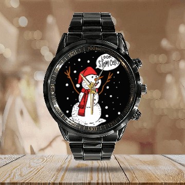 Discover Funny Snowman Stem Cells Science Biology Teacher Calendar Steel Band Watch
