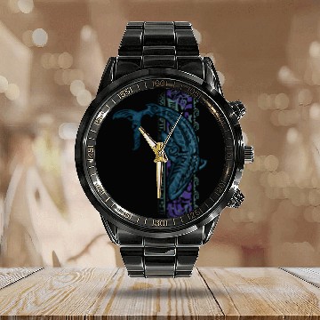 Discover Vintage Hawaiian Tribal Shark Dive Calendar Steel Band Watch