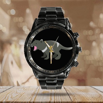 Discover Growling standing Tassie devil (Tasmanian devil) Calendar Steel Band Watch