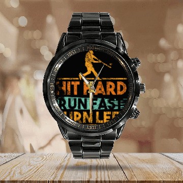 Discover Baseball Pitcher Calendar Steel Band Watch