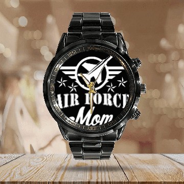 Discover Airforce wife Calendar Steel Band Watch air force mom Calendar Steel Band Watch