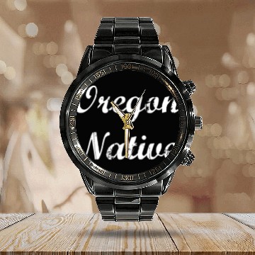 Discover Oregon Native | Oregon State Calendar Steel Band Watch