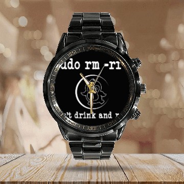Discover Sudo rm rf Calendar Steel Band Watch - Linux, Programmer, Engineer, Op