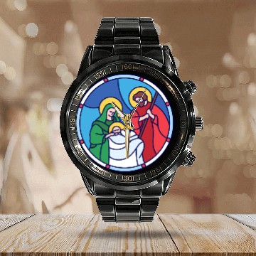 Discover Josef Maria Jesus Jesus birth Bethlehem Christmas Calendar Steel Band Watch