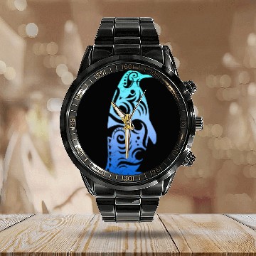 Discover Penguin Maori Style T Tattoo Gift Idea Calendar Steel Band Watch