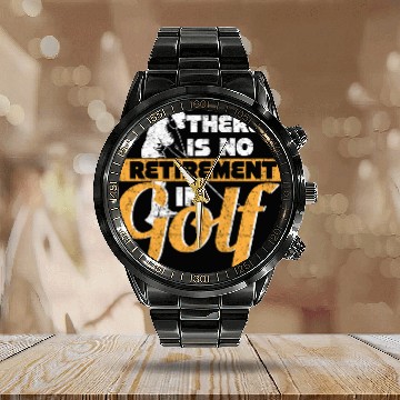 Discover Golf retirement Calendar Steel Band Watch