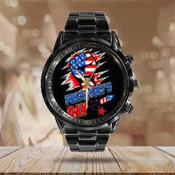 Discover Presidents day Calendar Steel Band Watch