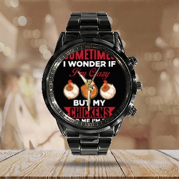 Discover Chicken Farmer Funny Crazy Animal Farming Calendar Steel Band Watch