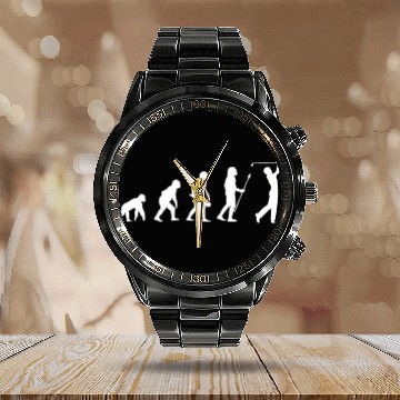 Discover Evolution Golf Golfing Calendar Steel Band Watch