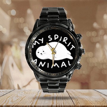 Discover Seal is my spirit animal Calendar Steel Band Watch