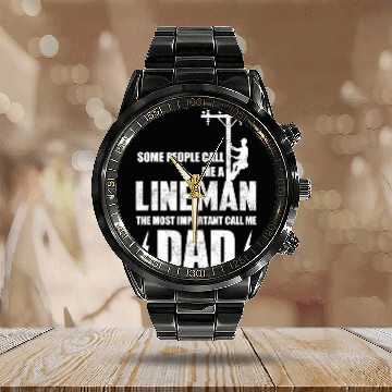 Discover Mens Lineman Dad Gift - Some People Call Me Linema Calendar Steel Band Watch