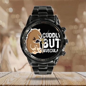 Discover Cuddly But Muscular Wombat Sweet Australia Wild Calendar Steel Band Watch