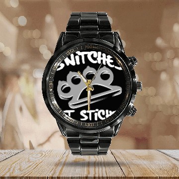 Discover Cool Thug Life Calendar Steel Band Watch For Gangster "Snitches Get