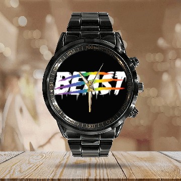 Discover Matching Lesbian Couple Beauty & Beast Part1 Calendar Steel Band Watch
