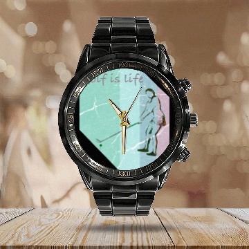 Discover Golf is life - golfer - gift idea - golf club Calendar Steel Band Watch