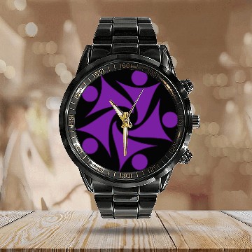 Discover Logos of Community Purple Color Calendar Steel Band Watch