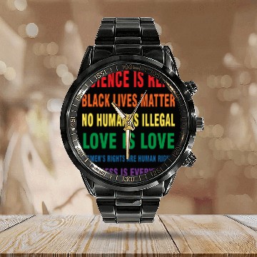 Discover Science is real Calendar Steel Band Watch