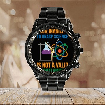 Discover Funny Pro Science Anti Trump Scientific Political Calendar Steel Band Watch