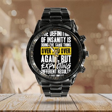 Discover Albert Einstein Quote Typography Calendar Steel Band Watch