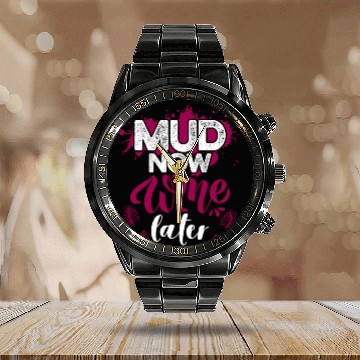 Discover Mud Run Calendar Steel Band Watch for Women | Mud Girl Run Calendar Steel Band Watch