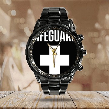 Discover Team Lifeguard Life Guard Pool Attendant Guards Calendar Steel Band Watch