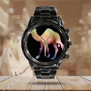 Discover camel and galaxy nature Calendar Steel Band Watch
