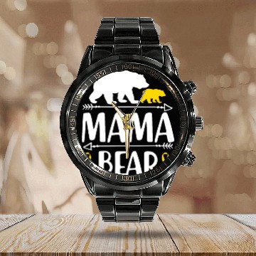 Discover Mama Bear Childhood Cancer Awareness Gift Calendar Steel Band Watch