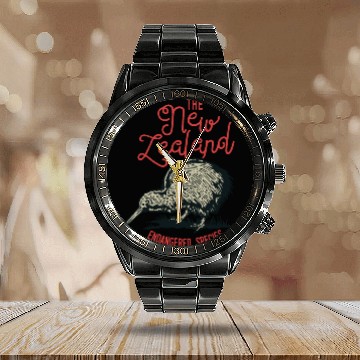 Discover Kiwi New Zealand Calendar Steel Band Watch