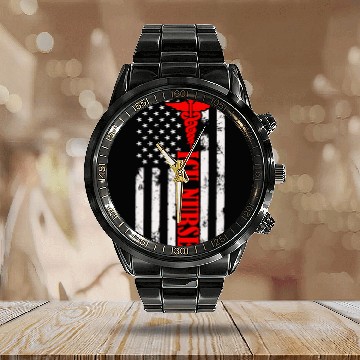 Discover ICU Nurse Gift Registered Nurse Nursing July 4th Calendar Steel Band Watch