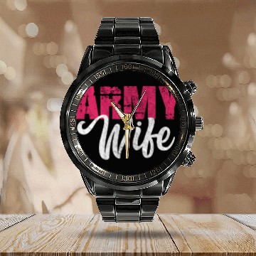 Discover Army Wife Calendar Steel Band Watch
