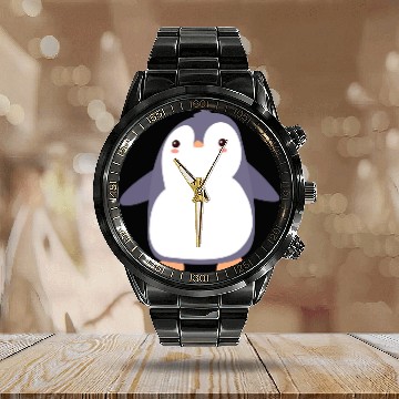 Discover Cute Penguin Calendar Steel Band Watch