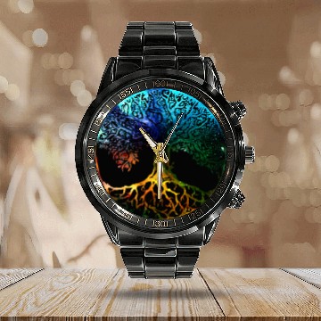 Discover Tree of Life Mandala Calendar Steel Band Watch