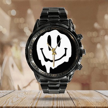 Discover Smiley Face Calendar Steel Band Watch