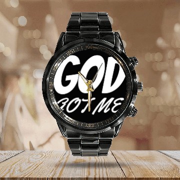 Discover God Got Me - Christian Calendar Steel Band Watch