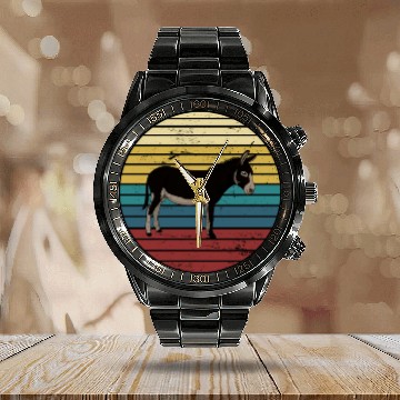 Discover Retro donkey Calendar Steel Band Watch