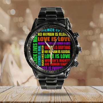 Discover Science Is Real Black Lives Matter Love Is Love Calendar Steel Band Watch